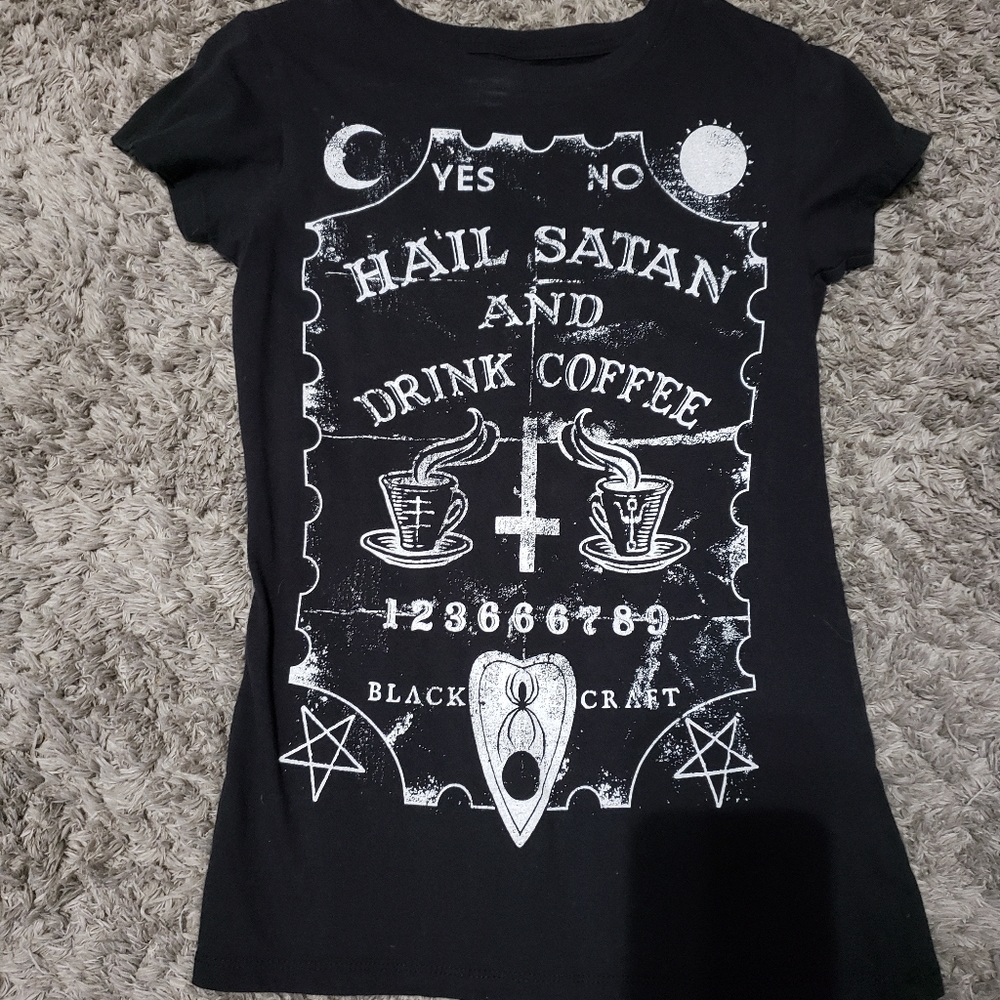 Hail satan drink coffee blackcraft shirt
